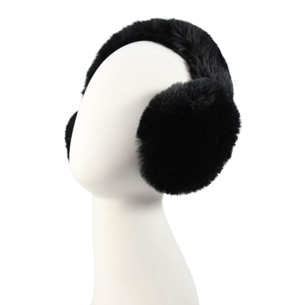 Surell Women's Faux Fur Folded Earmuffs Black